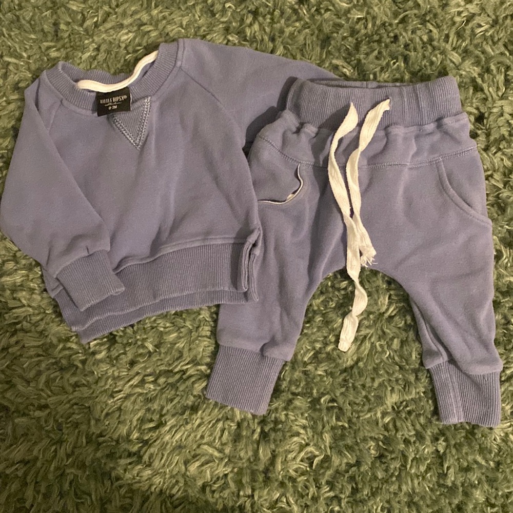 Little bipsy ocean matching pullover jogger set